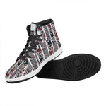 Maori Fence Print High Top Leather Sneakers