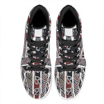 Maori Fence Print High Top Leather Sneakers