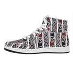 Maori Fence Print High Top Leather Sneakers