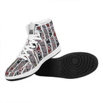Maori Fence Print High Top Leather Sneakers