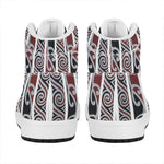 Maori Fence Print High Top Leather Sneakers