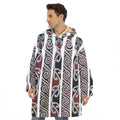 Maori Fence Print Hoodie Blanket