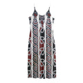 Maori Fence Print Jersey Midi Cami Dress