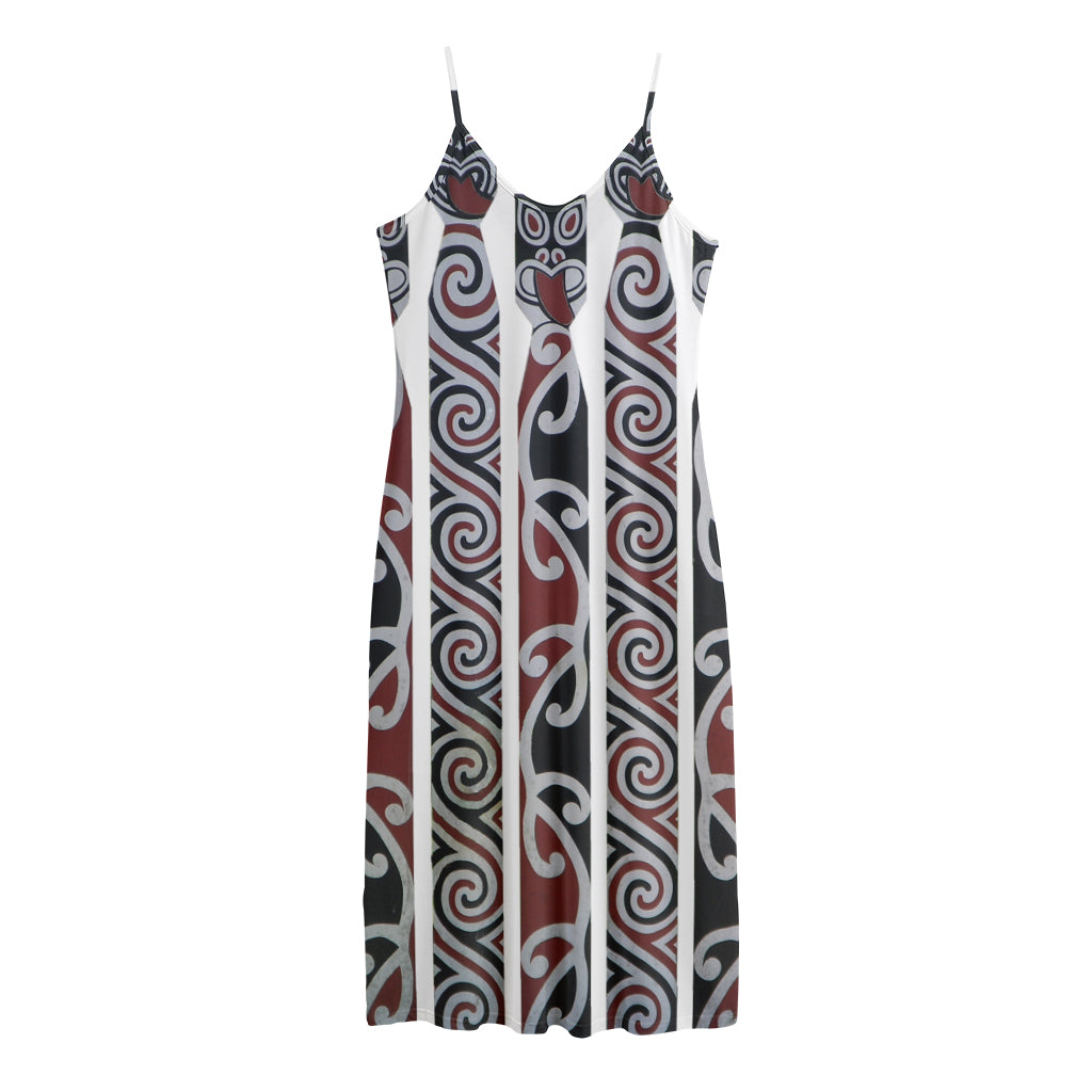 Maori Fence Print Jersey Midi Cami Dress