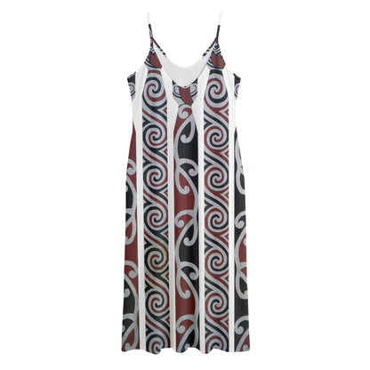 Maori Fence Print Jersey Midi Cami Dress