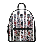 Maori Fence Print Leather Backpack