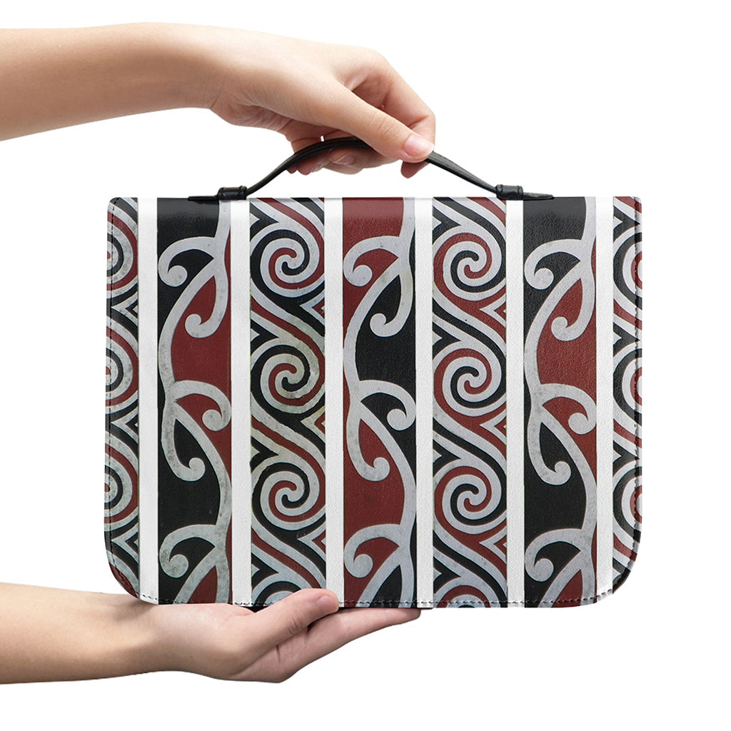 Maori Fence Print Leather Bible Cover