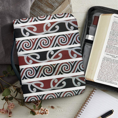 Maori Fence Print Leather Bible Cover