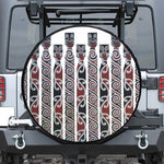 Maori Fence Print Leather Spare Tire Cover