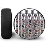 Maori Fence Print Leather Spare Tire Cover