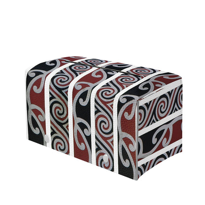 Maori Fence Print Leather Tissue Box Cover