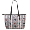 Maori Fence Print Leather Tote Bag