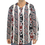 Maori Fence Print Long Sleeve Baseball Jersey