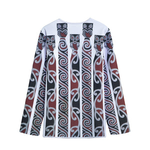 Maori Fence Print Long Sleeve Short Coat