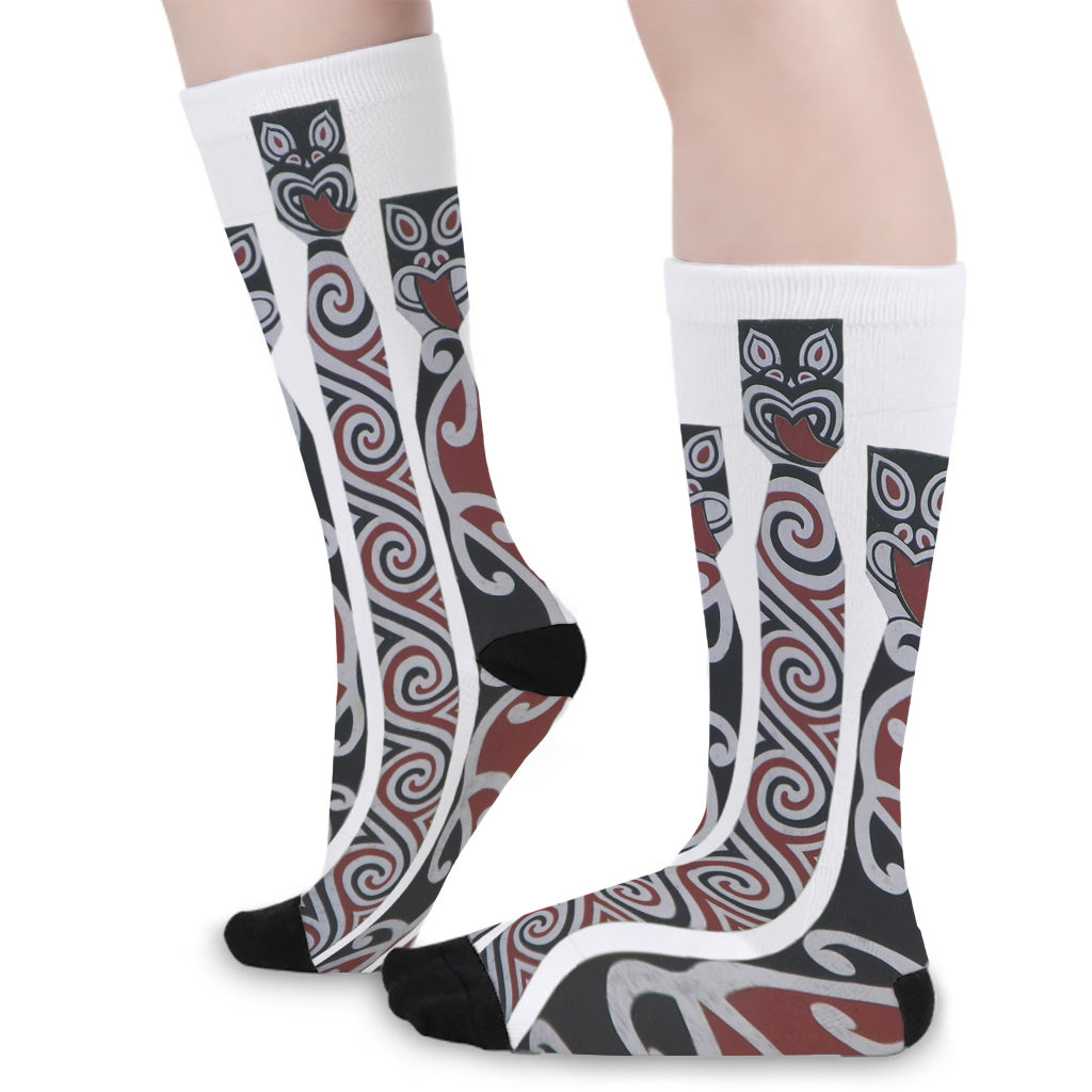 Maori Fence Print Long Socks