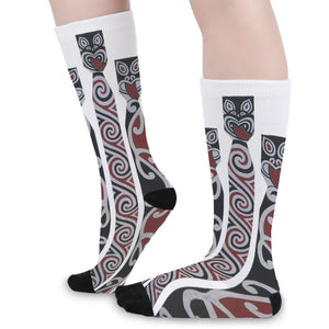 Maori Fence Print Long Socks