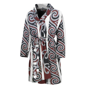 Maori Fence Print Men's Bathrobe