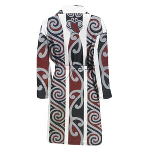 Maori Fence Print Men's Bathrobe