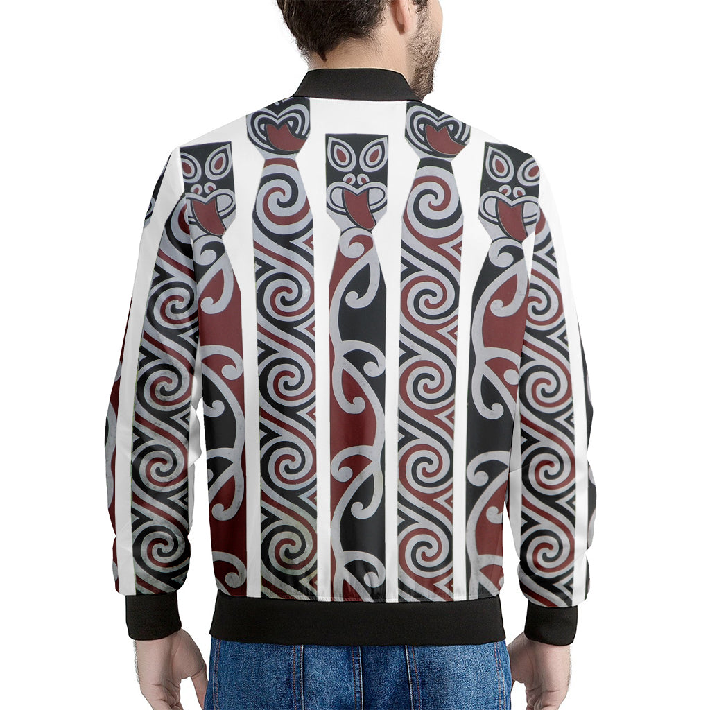 Maori Fence Print Men's Bomber Jacket