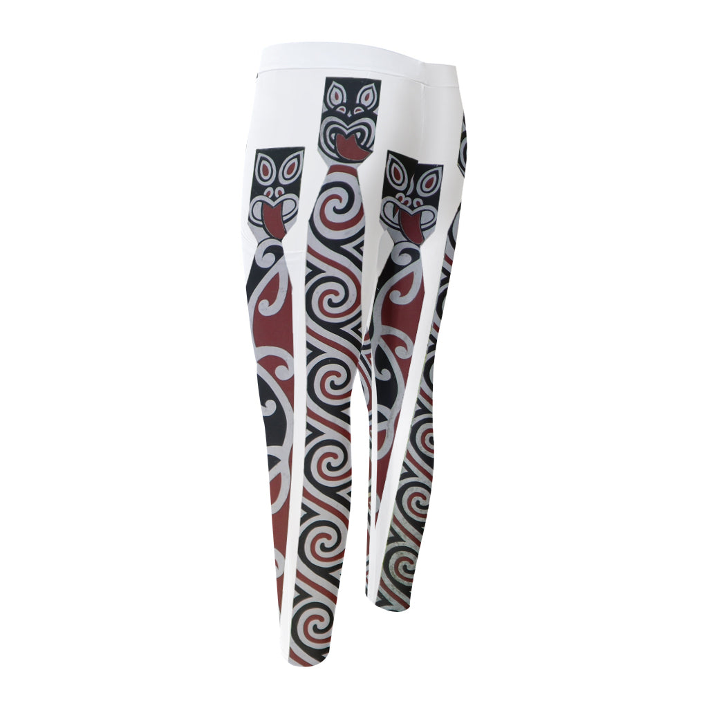 Maori Fence Print Men's Compression Pants