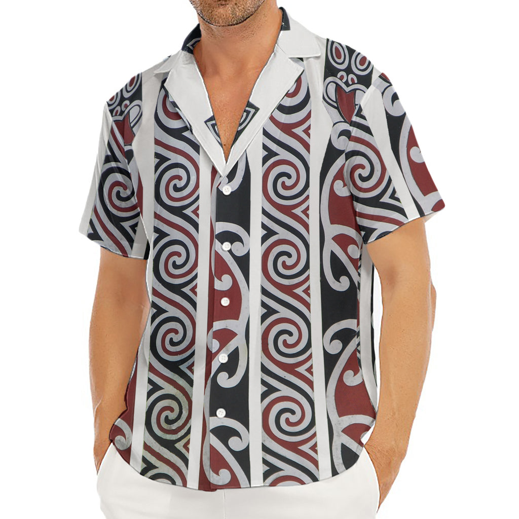 Maori Fence Print Men's Deep V-Neck Shirt