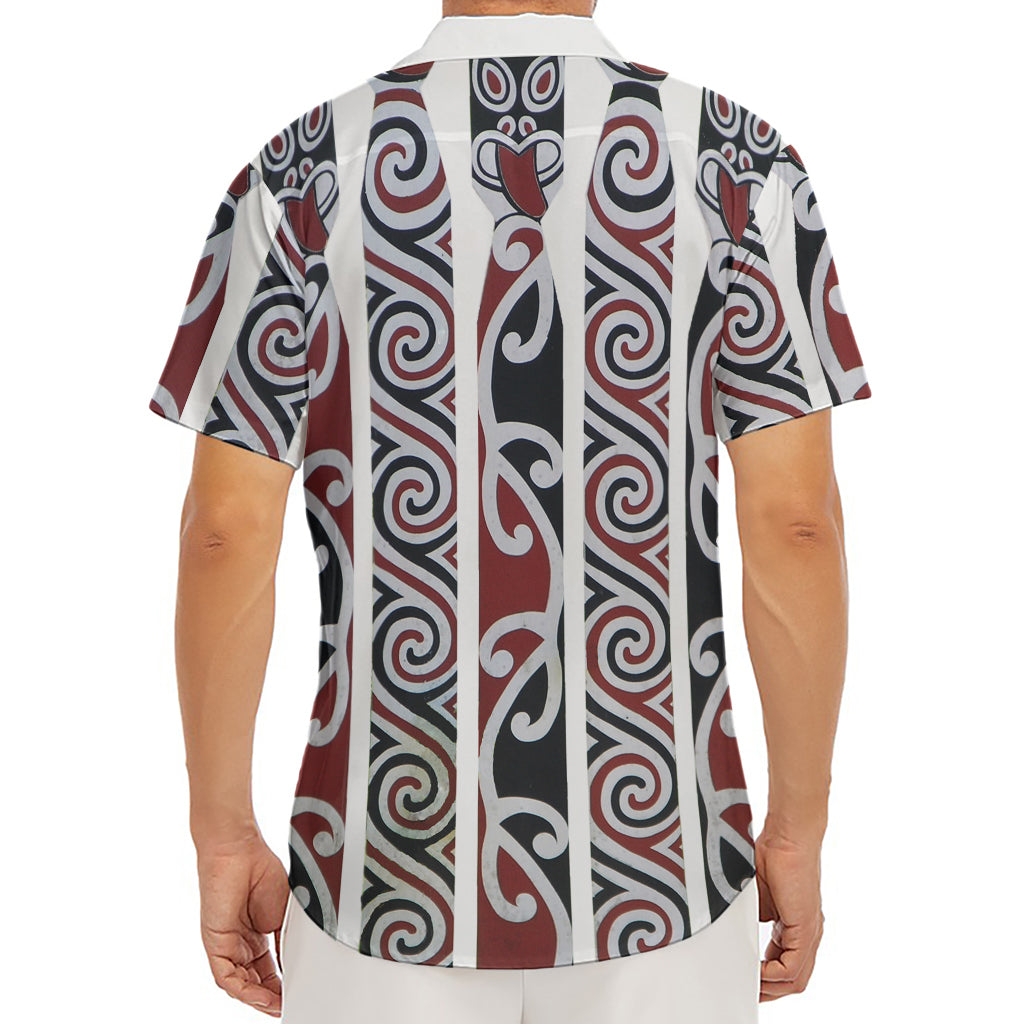 Maori Fence Print Men's Deep V-Neck Shirt