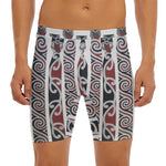 Maori Fence Print Men's Long Boxer Briefs