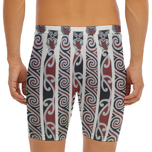 Maori Fence Print Men's Long Boxer Briefs