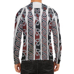 Maori Fence Print Men's Long Sleeve Rash Guard