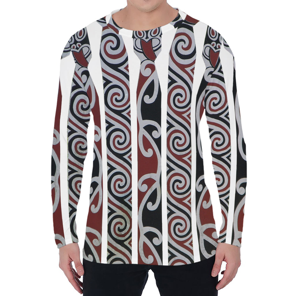 Maori Fence Print Men's Long Sleeve T-Shirt