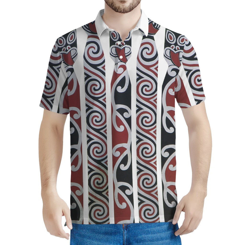 Maori Fence Print Men's Polo Shirt
