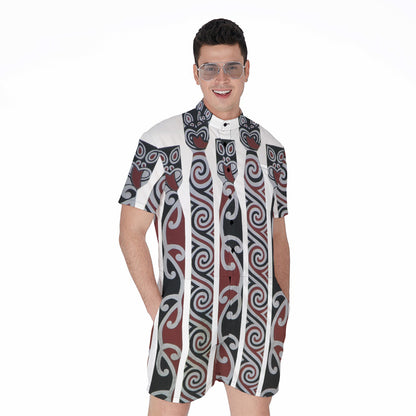 Maori Fence Print Men's Rompers