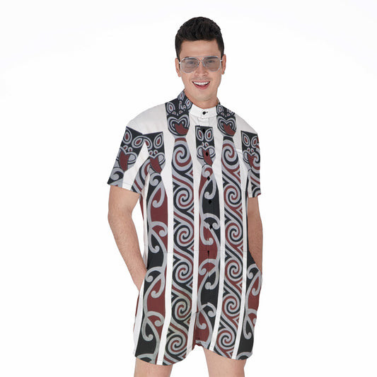 Maori Fence Print Men's Rompers