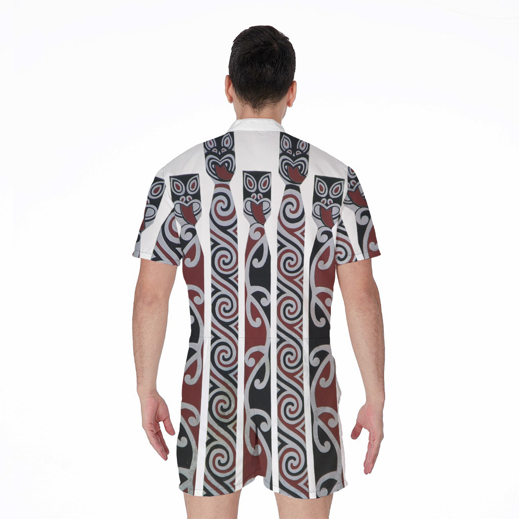 Maori Fence Print Men's Rompers
