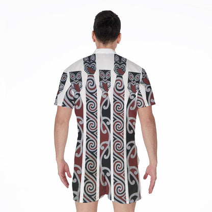 Maori Fence Print Men's Rompers