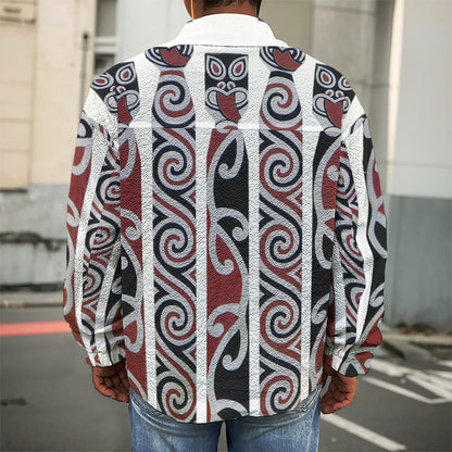Maori Fence Print Men's Shirt Jacket