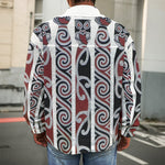 Maori Fence Print Men's Shirt Jacket