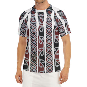 Maori Fence Print Men's Short Sleeve Rash Guard