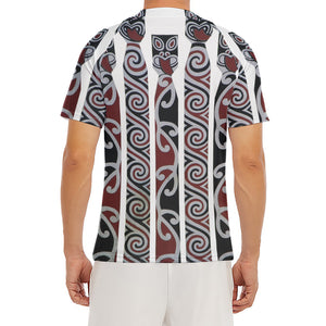 Maori Fence Print Men's Short Sleeve Rash Guard