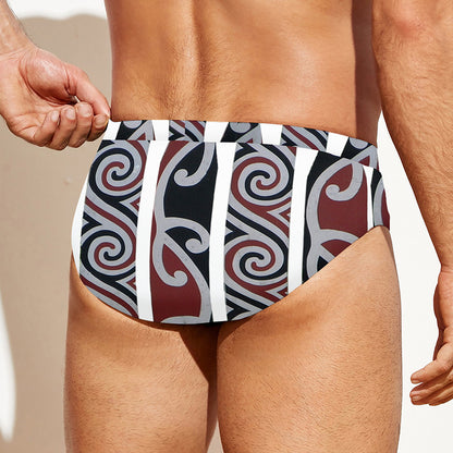 Maori Fence Print Men's Swim Briefs