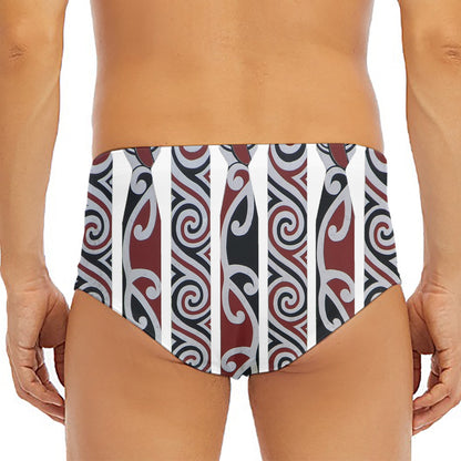Maori Fence Print Men's Triangle Swim Briefs