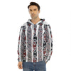 Maori Fence Print Men's Velvet Pullover Hoodie