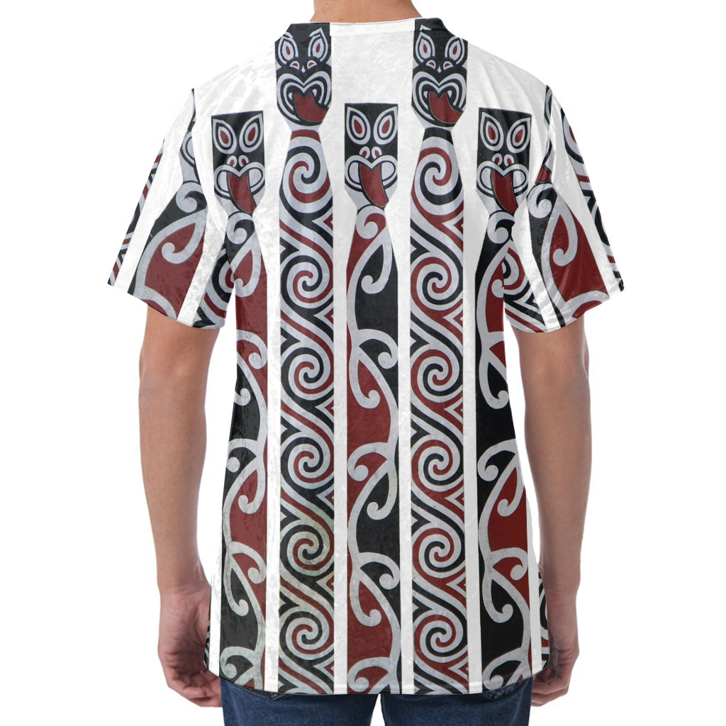 Maori Fence Print Men's Velvet T-Shirt