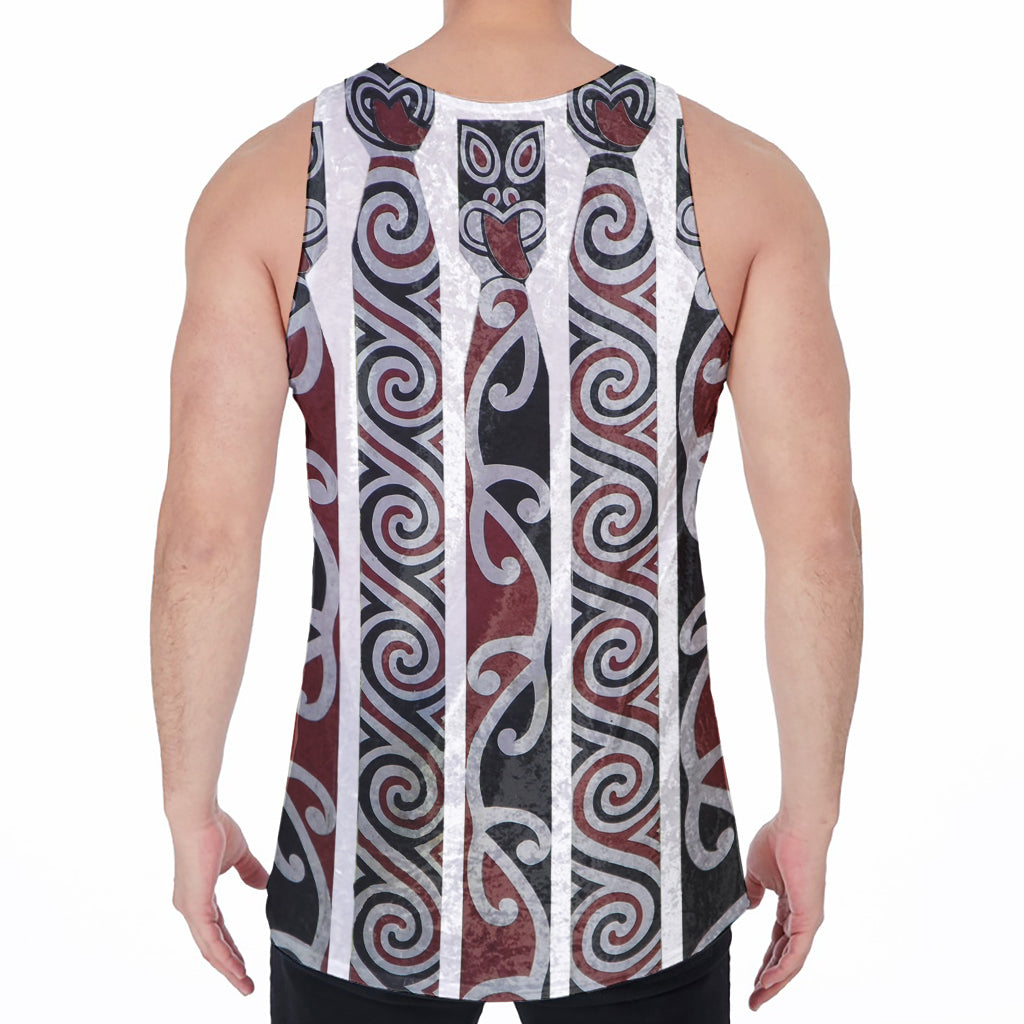 Maori Fence Print Men's Velvet Tank Top