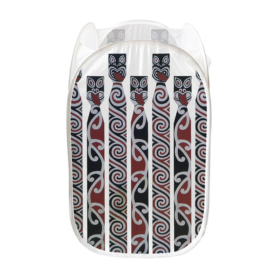 Maori Fence Print Mesh Laundry Hamper