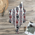 Maori Fence Print One Shoulder Bodysuit