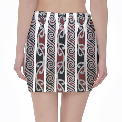 Maori Fence Print Pencil Mini Skirt