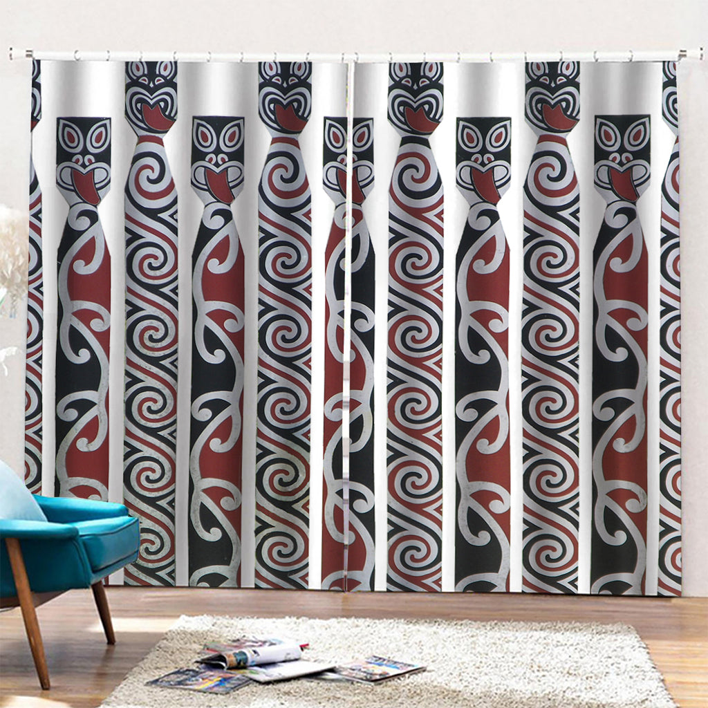 Maori Fence Print Pencil Pleat Curtains