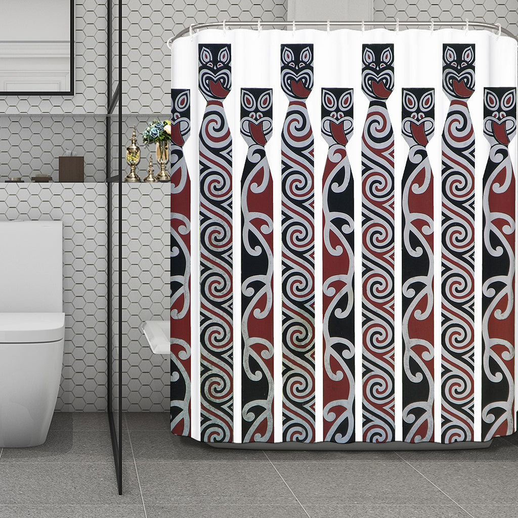 Maori Fence Print Polyester Shower Curtain
