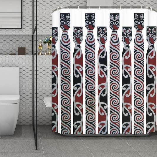 Maori Fence Print Polyester Shower Curtain
